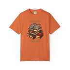Reading Is My Happy Place T-Shirt — Cute Cat on Books Graphic Tee
