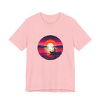Sunset Fishing T‑Shirt — Retro Ocean Silhouette Tee Woman Fishing
