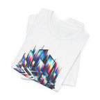 Retro Glitch City T-Shirt — Neon Vaporwave Pixel Tech Devices Tee
