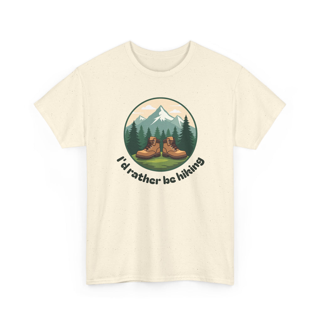 Hiking T-Shirt — 'I'd Rather Be Hiking' Mountain & Camping Graphic Tee