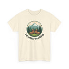 Hiking T-Shirt — 'I'd Rather Be Hiking' Mountain & Camping Graphic Tee