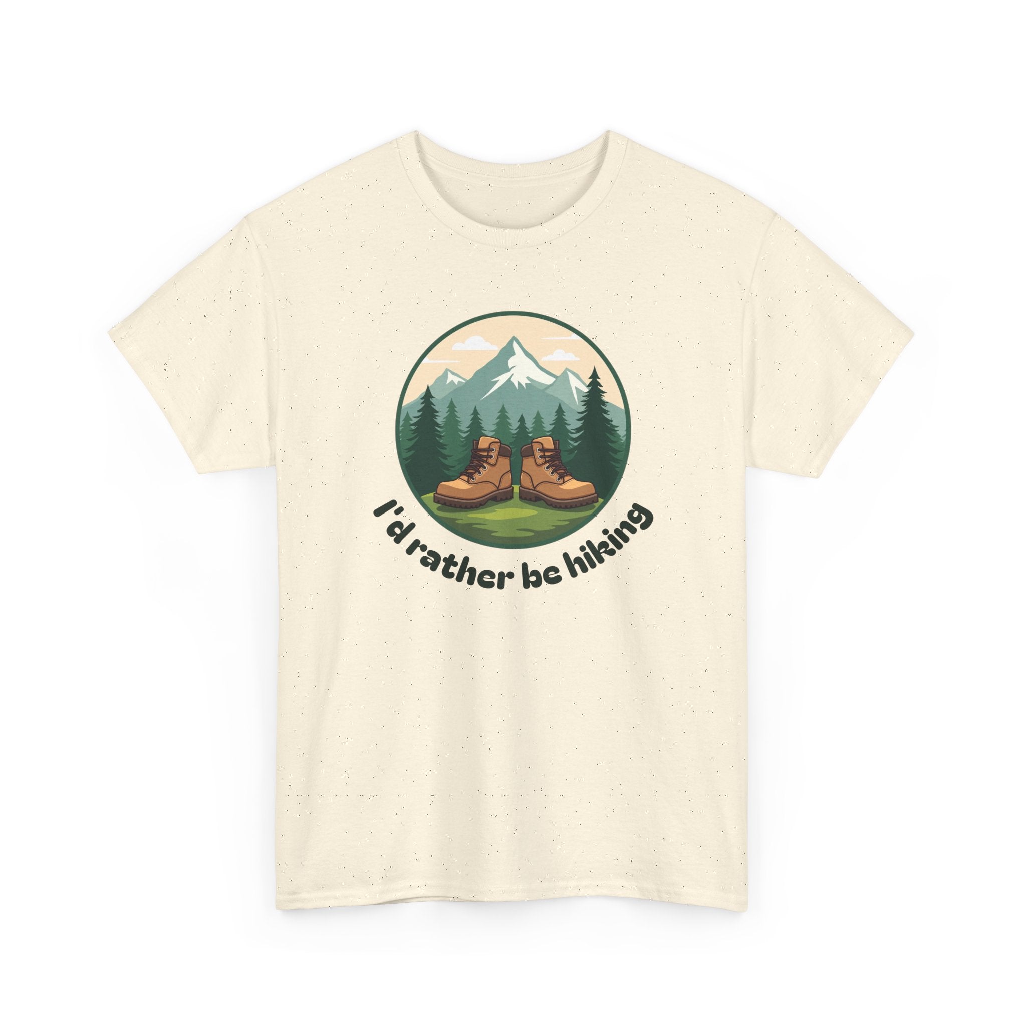 Hiking T-Shirt — 'I'd Rather Be Hiking' Mountain & Camping Graphic Tee