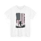 Patriotic Hiker T-Shirt — American Flag Silhouette Tee