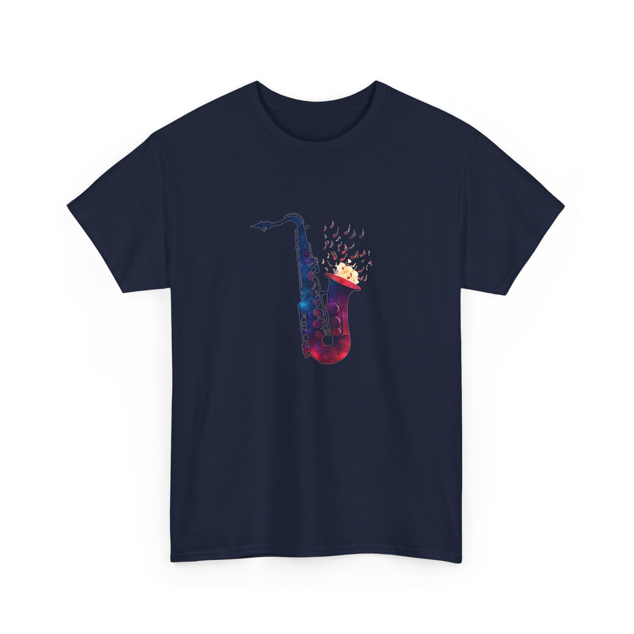 Saxophone Watercolor Tee — Artistic Jazz Instrument Shirt