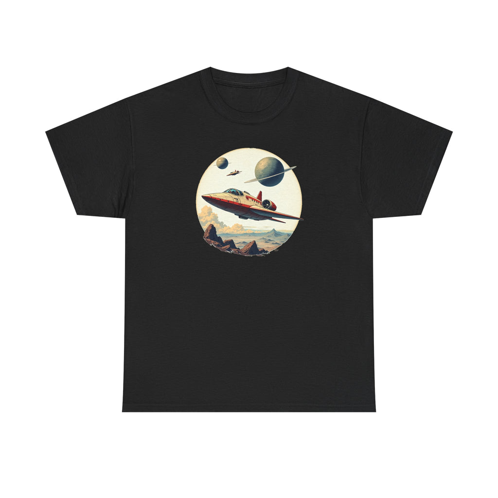 Retro Space T‑Shirt — Vintage Sci‑Fi Rocket Tee