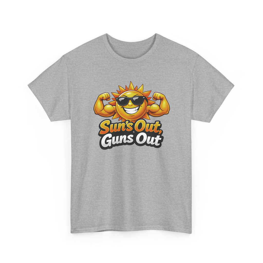 Suns Out Guns Out Funny Gym Workout T‑Shirt