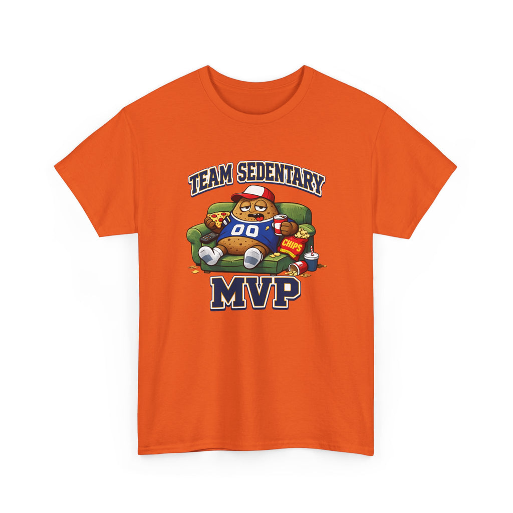 Funny Sports Fan Couch Potato 'Team Sedentary MVP' T-Shirt — Lazy Couch MVP Tee