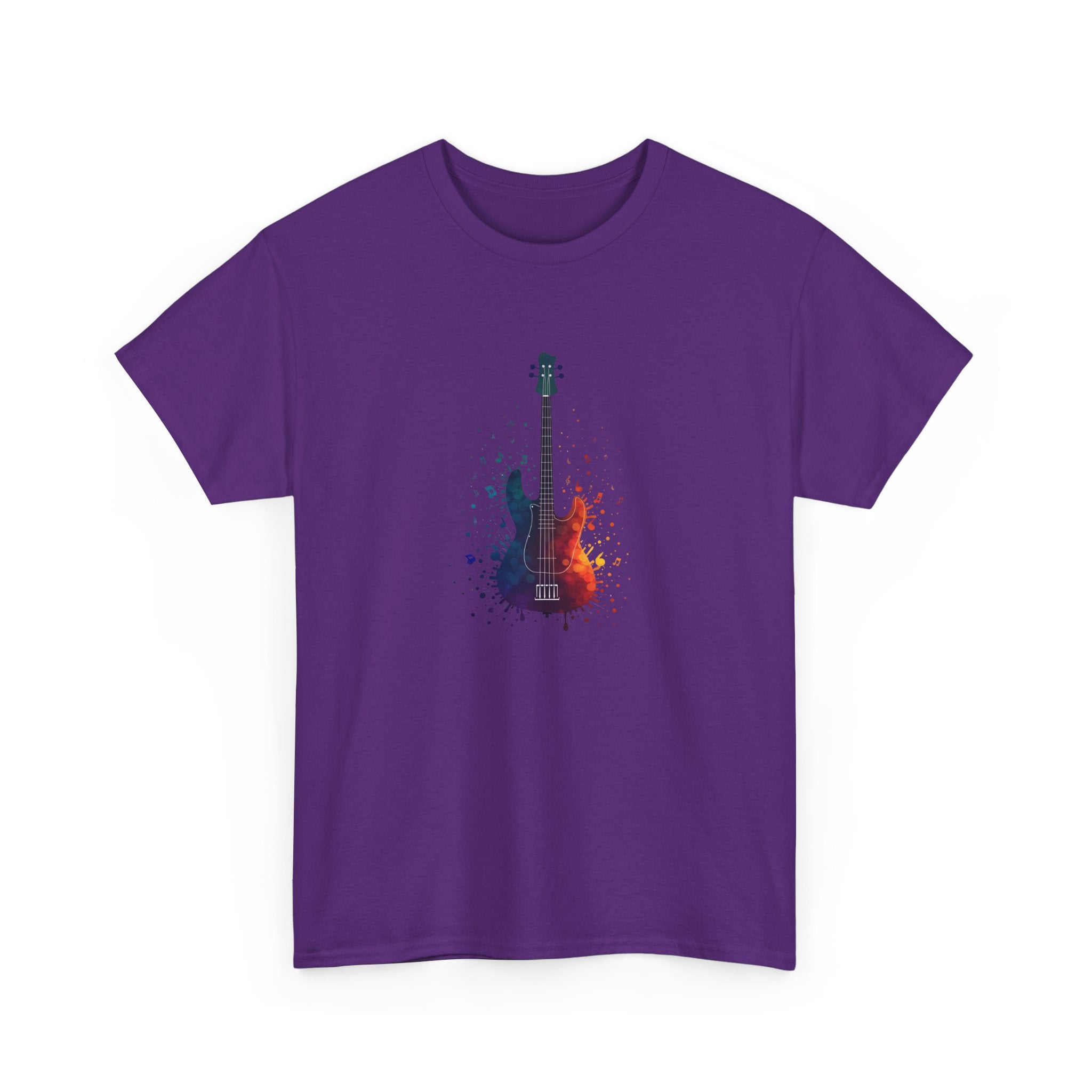 Guitar Splash T‑Shirt — Watercolor Electric Bass Guitar Music Tee