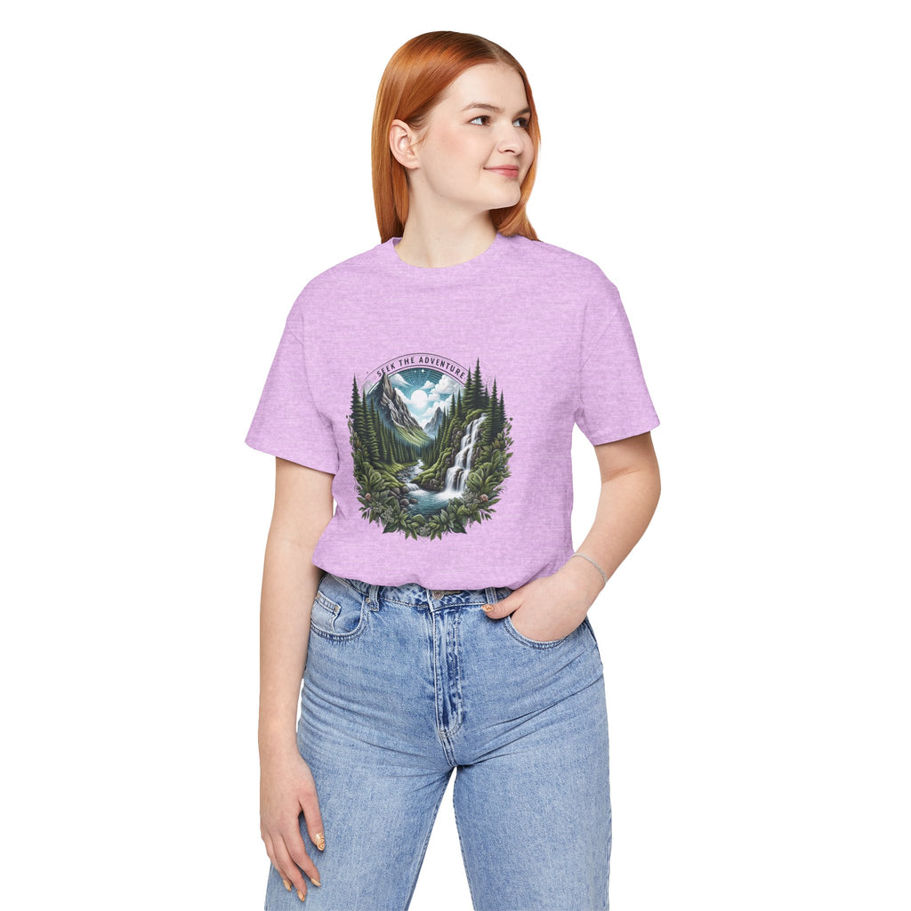 Nature Adventure T-Shirt — Mountain Waterfall Forest Graphic Tee