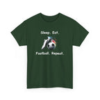 Football Soccer T-Shirt — "Sleep. Eat. Football. Repeat." Youth & Adult Crew Tee