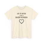 Life Is Better with a Golden Retriever Heart Dog Lover Tee