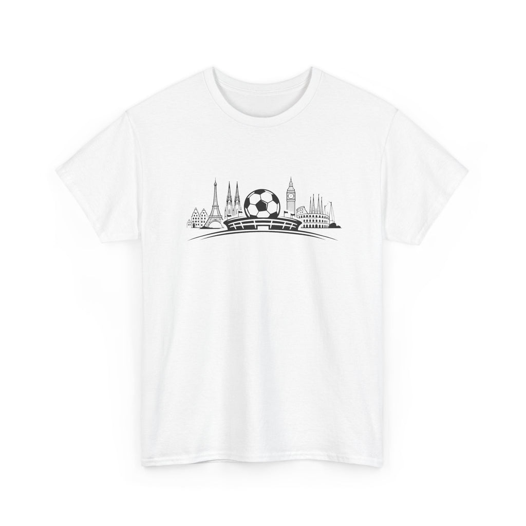 Soccer Stadium Skyline T‑Shirt — City Landmark Football Graphic Tee