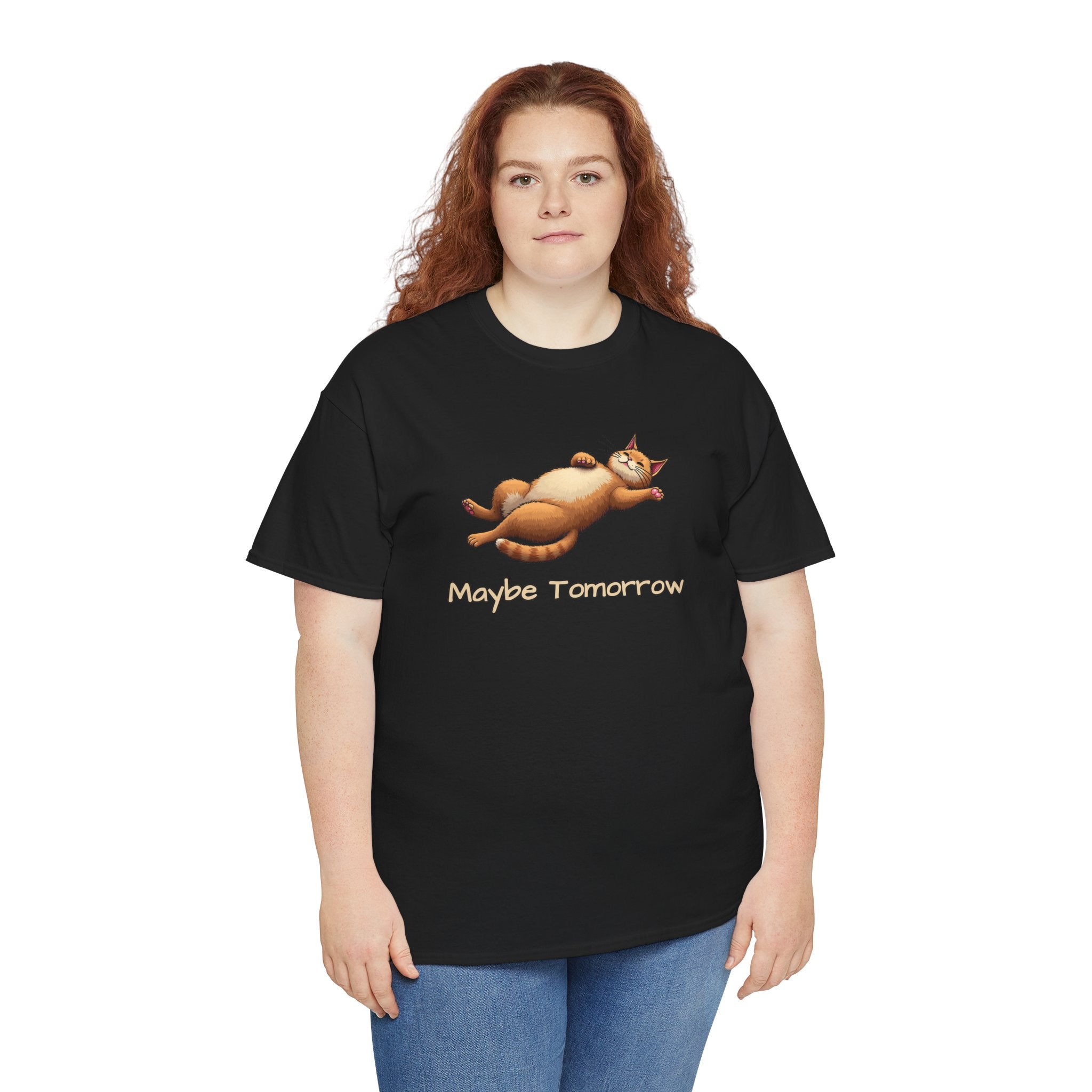 Maybe Tomorrow Cat T-Shirt — Lazy Cat Funny Graphic Tee