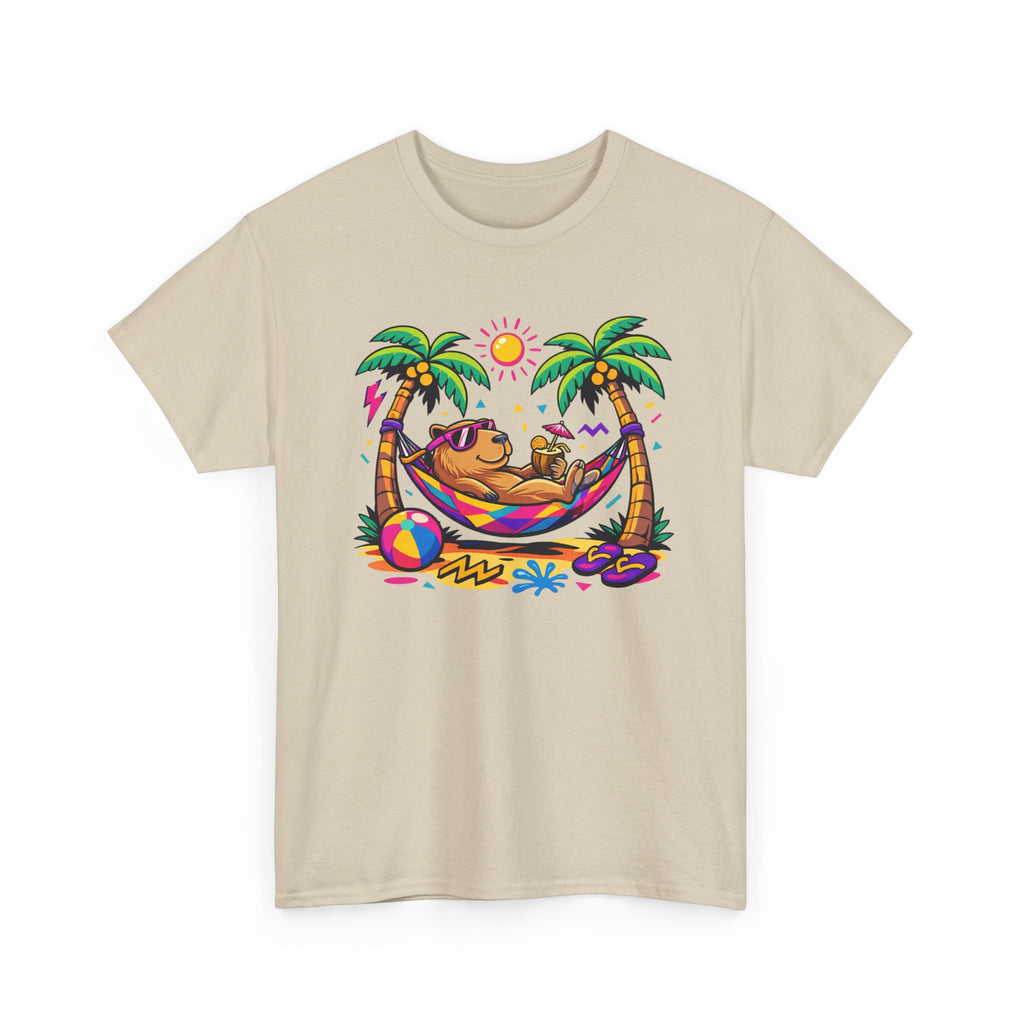 Beach Capybara Hammock T‑Shirt — Tropical Summer Vibes Graphic Tee