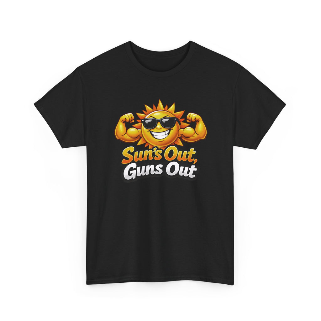 Suns Out Guns Out Funny Gym Workout T‑Shirt