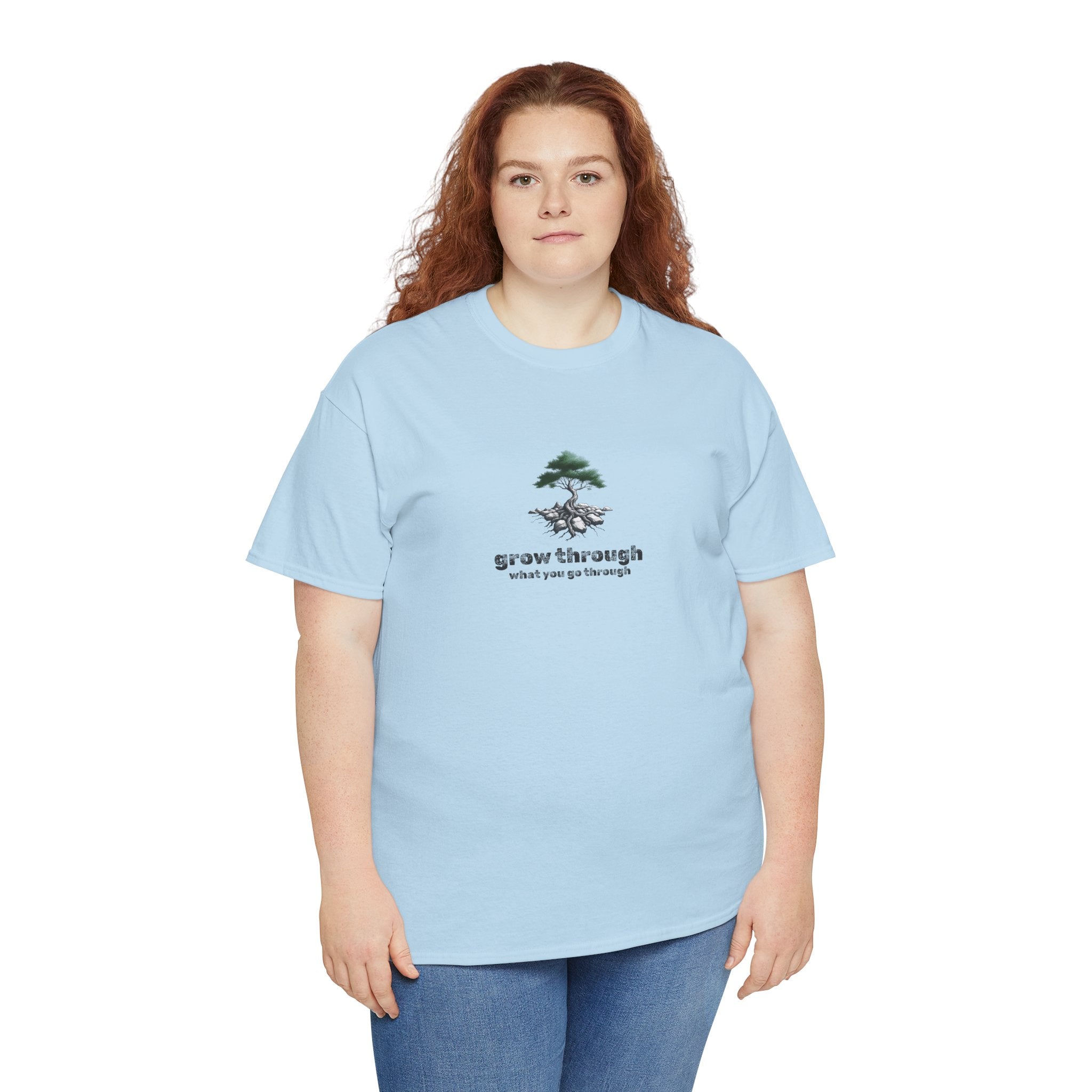 Grow Through What You Go Through Tee — Minimal Bonsai Tree Inspirational T-Shirt