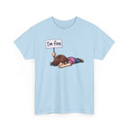 Cute Cartoon Girl 'I'm Fine' Funny Dry Humor Graphic Tee