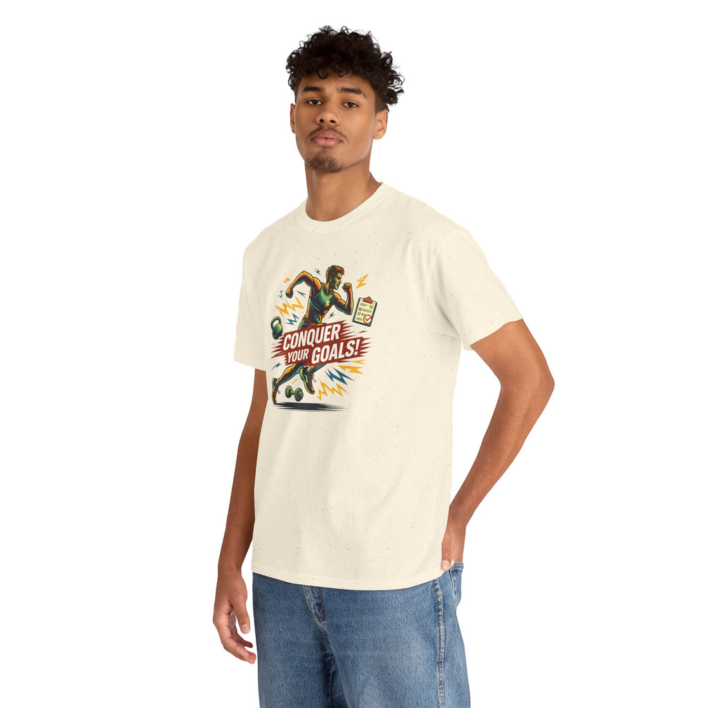 Conquer Your Goals! Athletic Motivational Tee