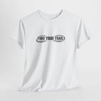 Find Your Trail T-Shirt — Hiking Adventure Tee with Bootprint Design