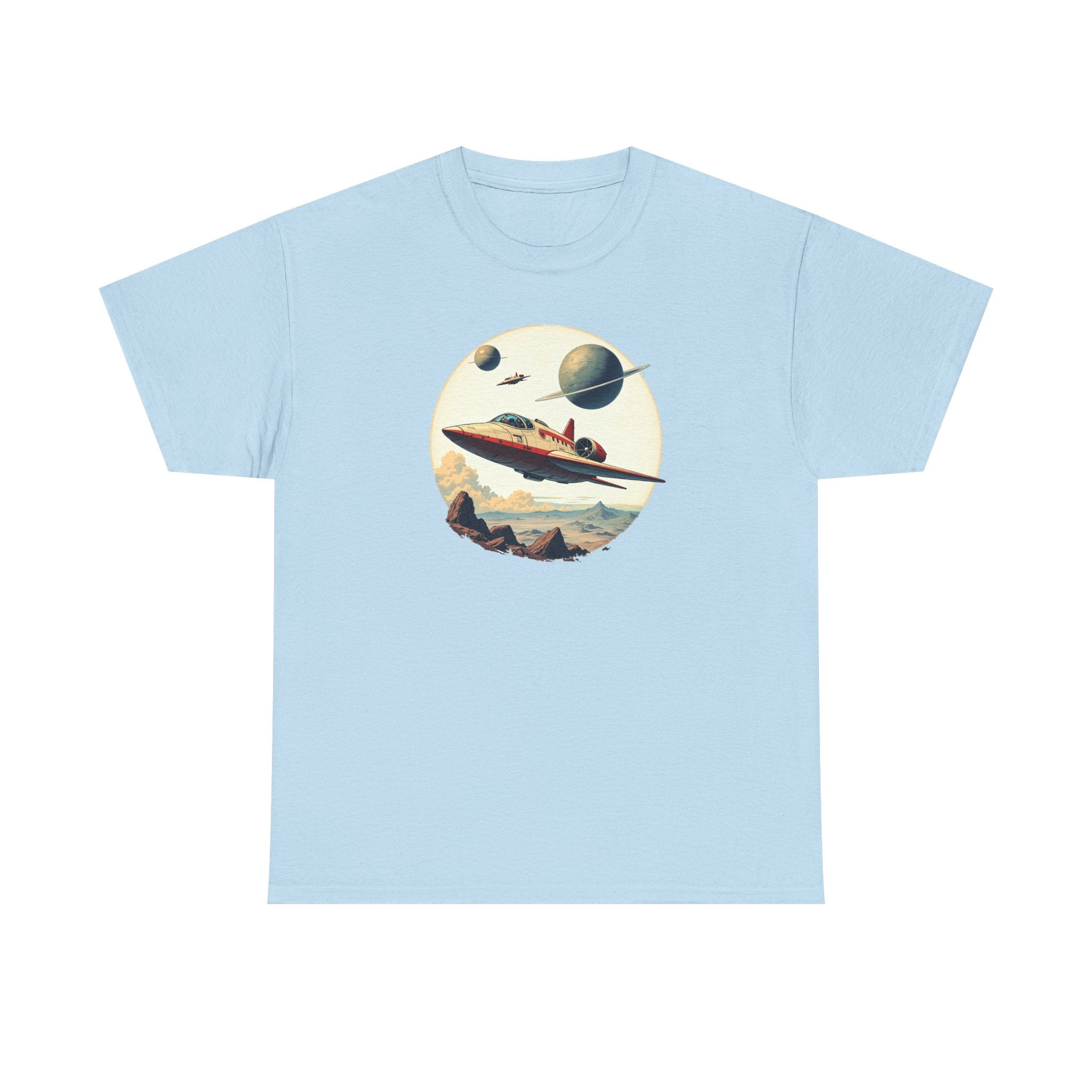 Retro Space T‑Shirt — Vintage Sci‑Fi Rocket Tee
