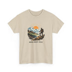 Hiking Graphic Tee — "Mental Health Greater Than Miles" Mountain Sunset Shirt