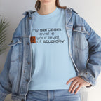 Sarcastic Humor T‑Shirt - My Sarcasm Level Is Greater Than Equal To Your Level of Stupidity