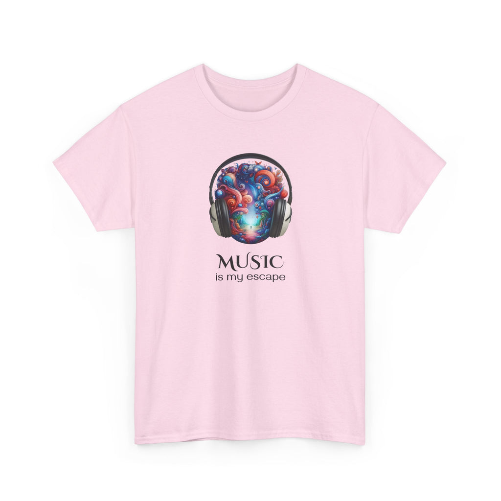 Music Is My Escape T-Shirt — Colorful Headphone Art Tee