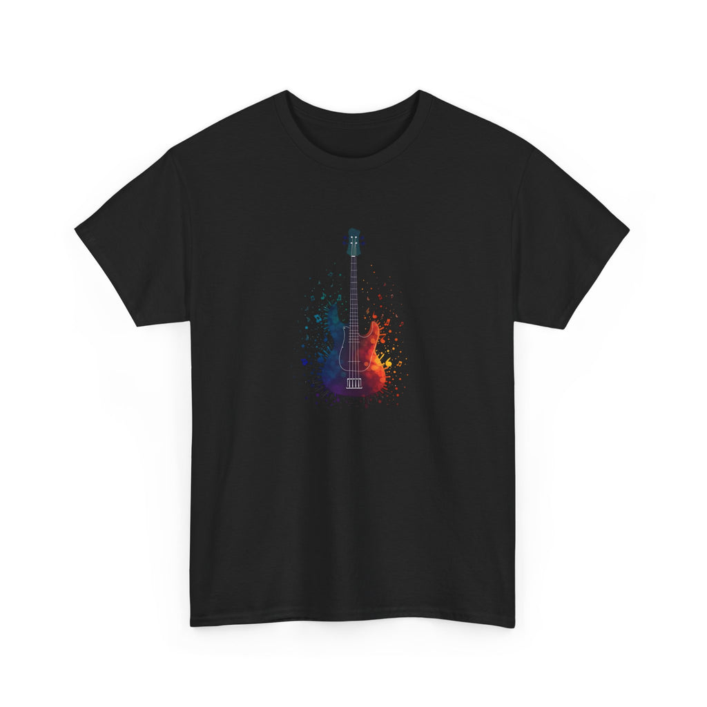 Guitar Splash T‑Shirt — Watercolor Electric Bass Guitar Music Tee