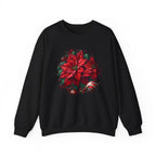 Poinsettia Wreath Crewneck Sweatshirt — Holiday Floral Christmas Sweater