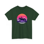Woman Ride Horse Sunset T-Shirt — Retro Silhouette Beach Vibe Tee