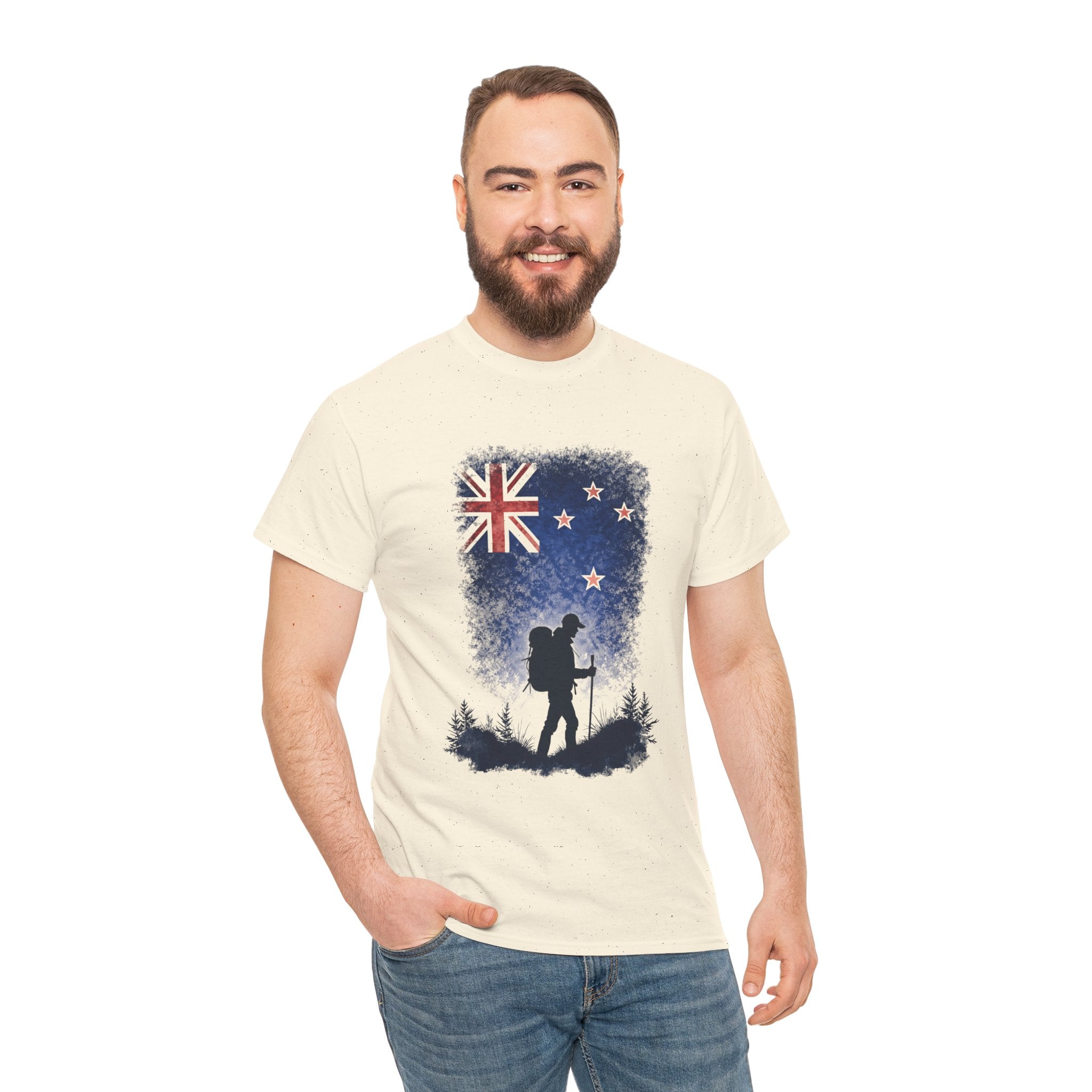 New Zealand Hiker T-Shirt — Hiking Silhouette Tee