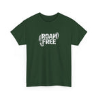 Roam Free T-Shirt — Outdoor Adventure Tee with Boot Print Graphic