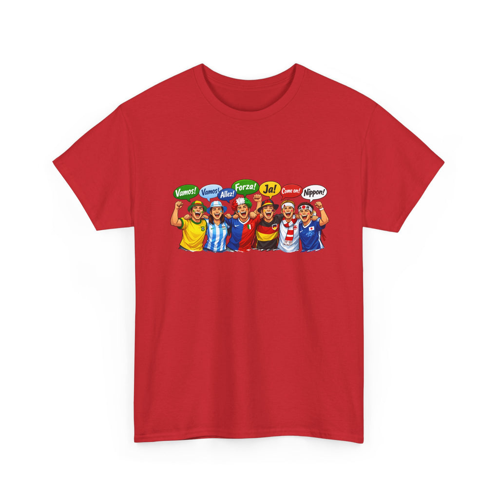 Soccer Fans Group Graphic Tee — World Cup Multinational Fans Shirt