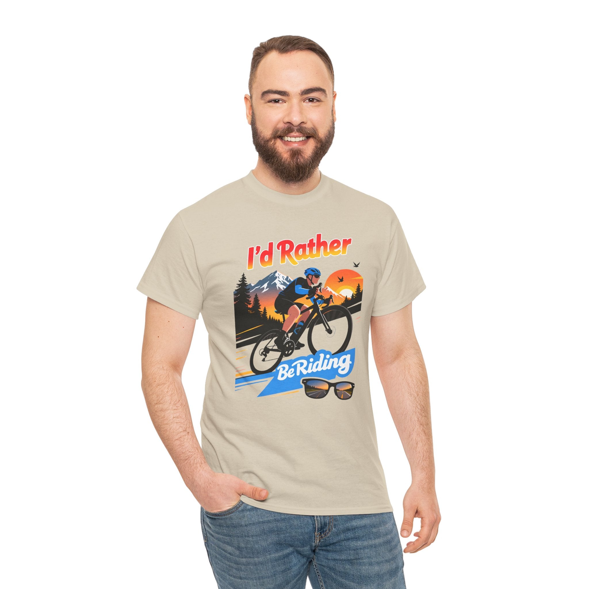 Cycling T-Shirt — "I'd Rather Be Riding" Graphic Tee
