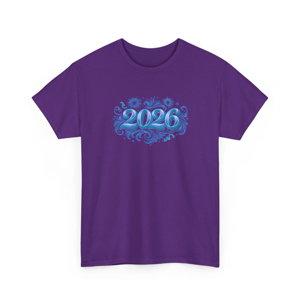 2026 Decorative Script Tee — New Year Celebration T-Shirt
