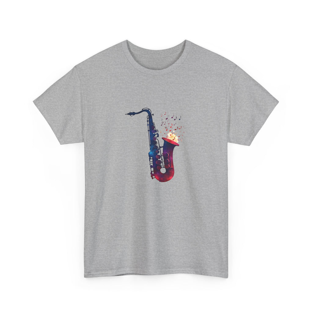 Saxophone Watercolor Tee — Artistic Jazz Instrument Shirt