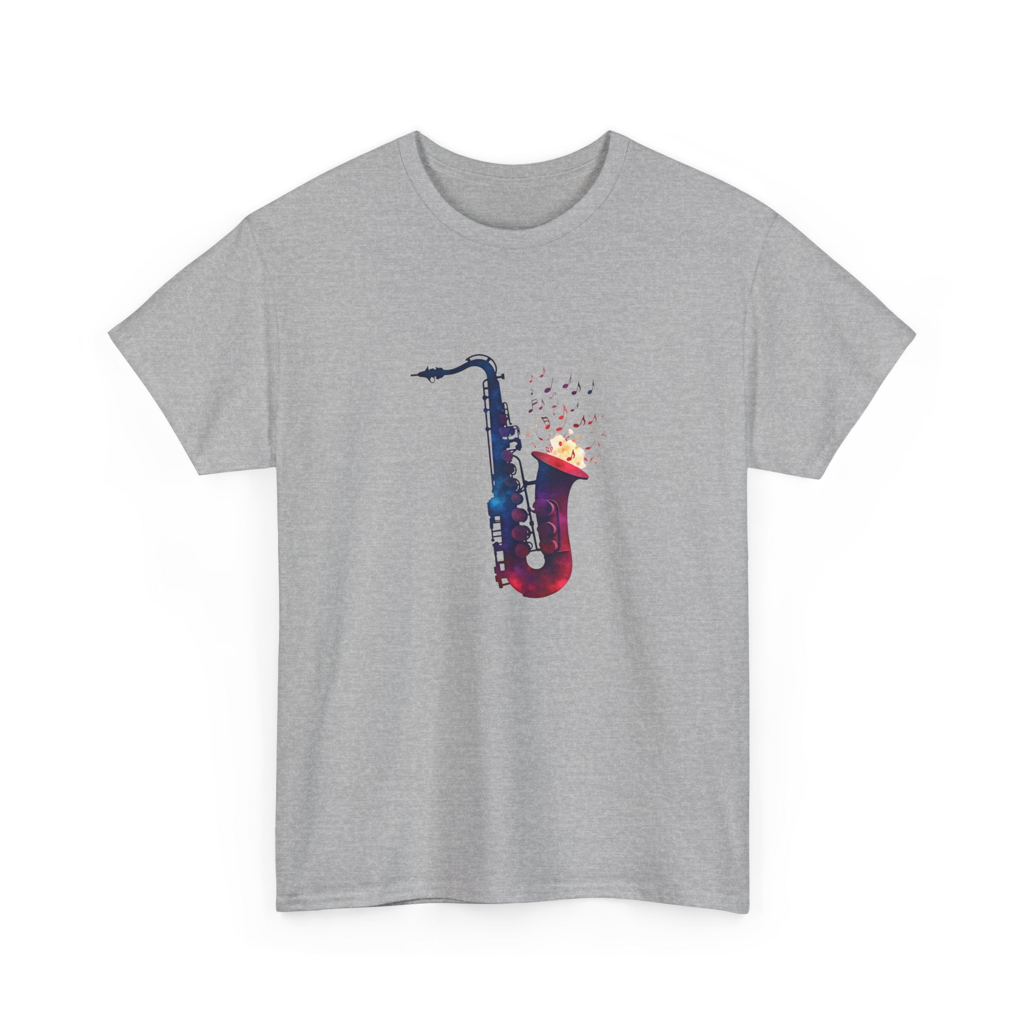 Saxophone Watercolor Tee — Artistic Jazz Instrument Shirt