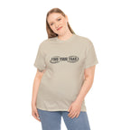 Find Your Trail T-Shirt — Hiking Adventure Tee with Bootprint Design