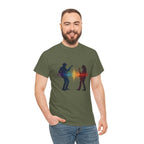 Music Lovers T‑Shirt – Guitarist & Singer Silhouette with Colorful Soundwave
