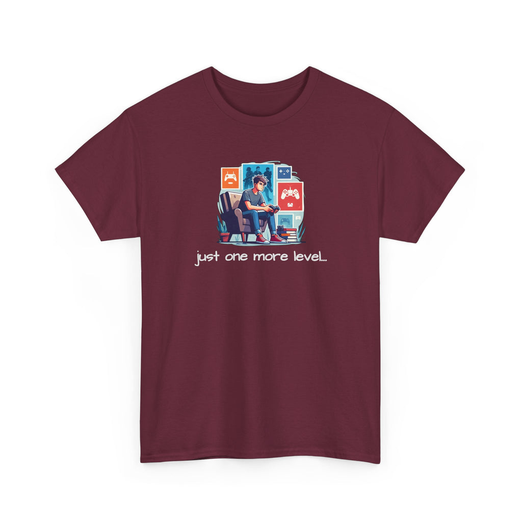 Guy Gamer Arcade T‑Shirt — "Just One More Level" Retro Video Game Tee