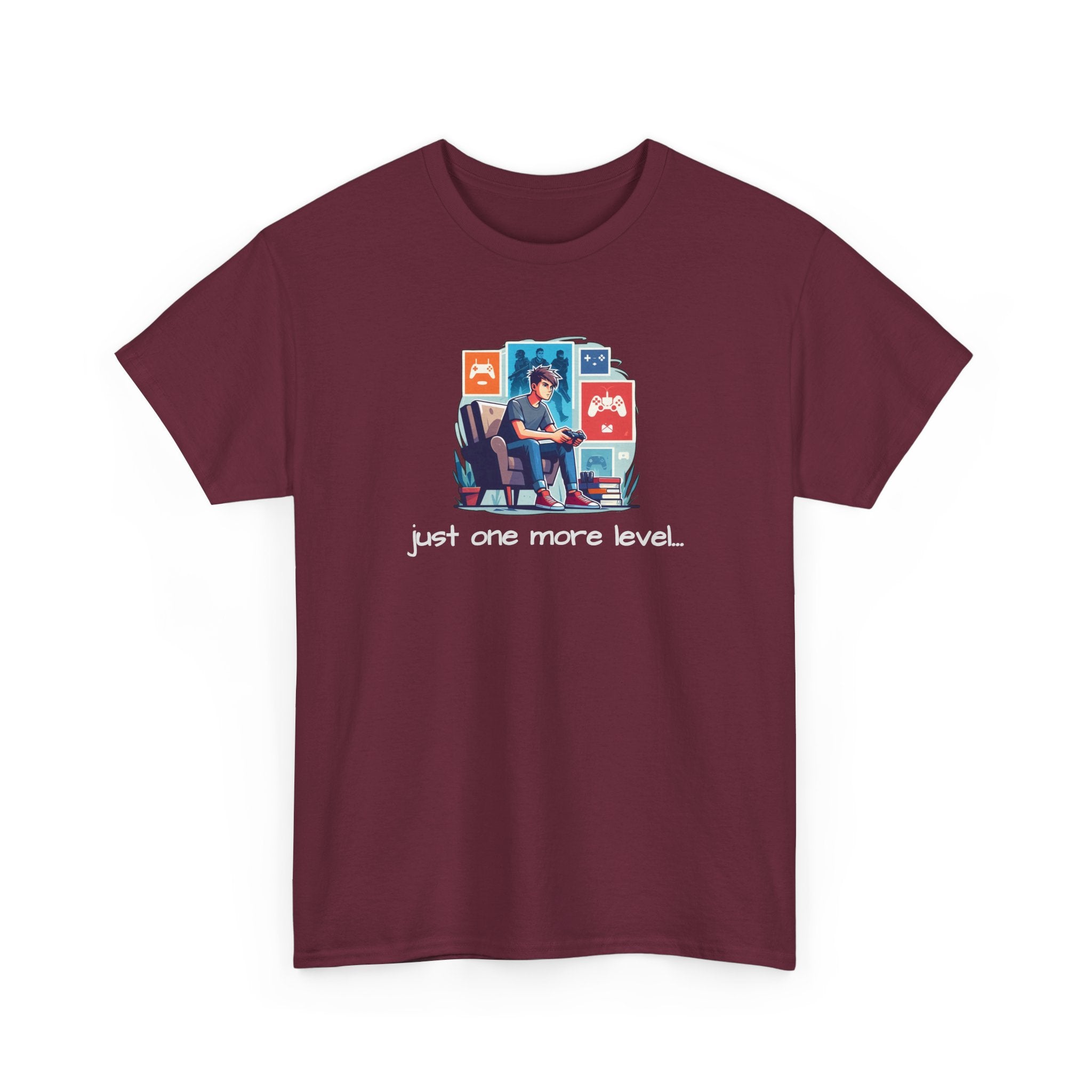 Guy Gamer Arcade T‑Shirt — "Just One More Level" Retro Video Game Tee