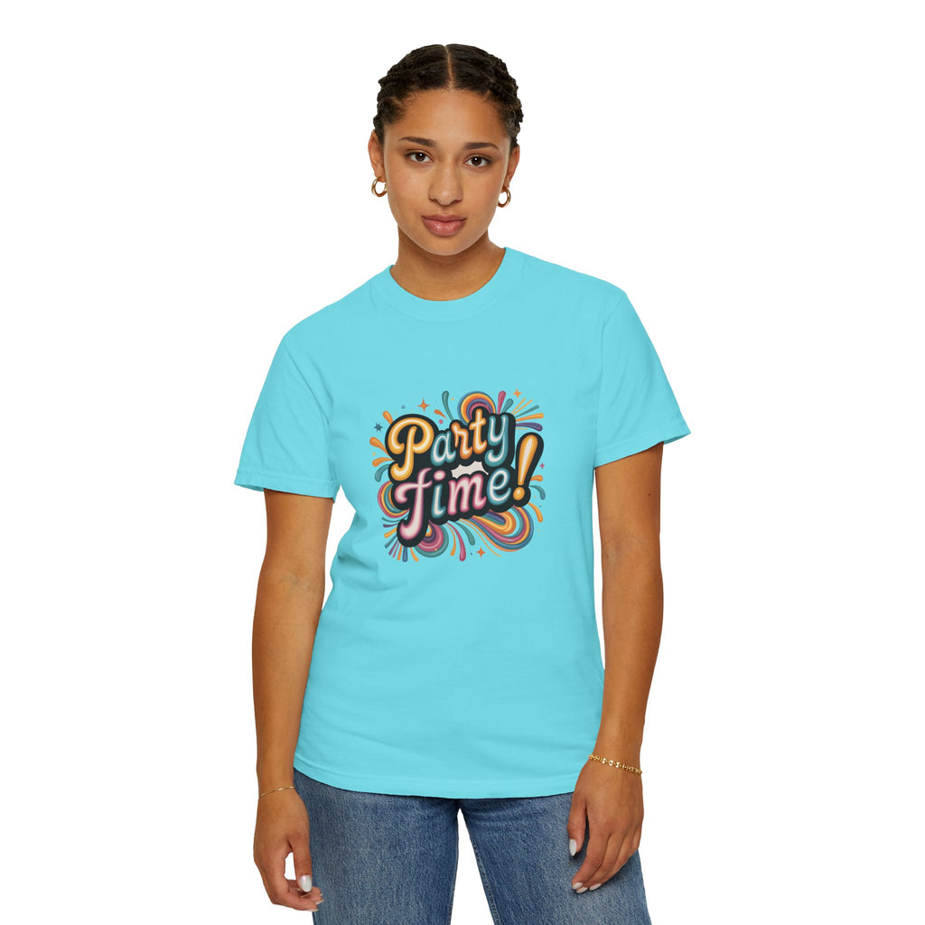 Party Time! Graphic T-Shirt — Retro Colorful Celebration Tee