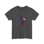Saxophone Watercolor Tee — Artistic Jazz Instrument Shirt