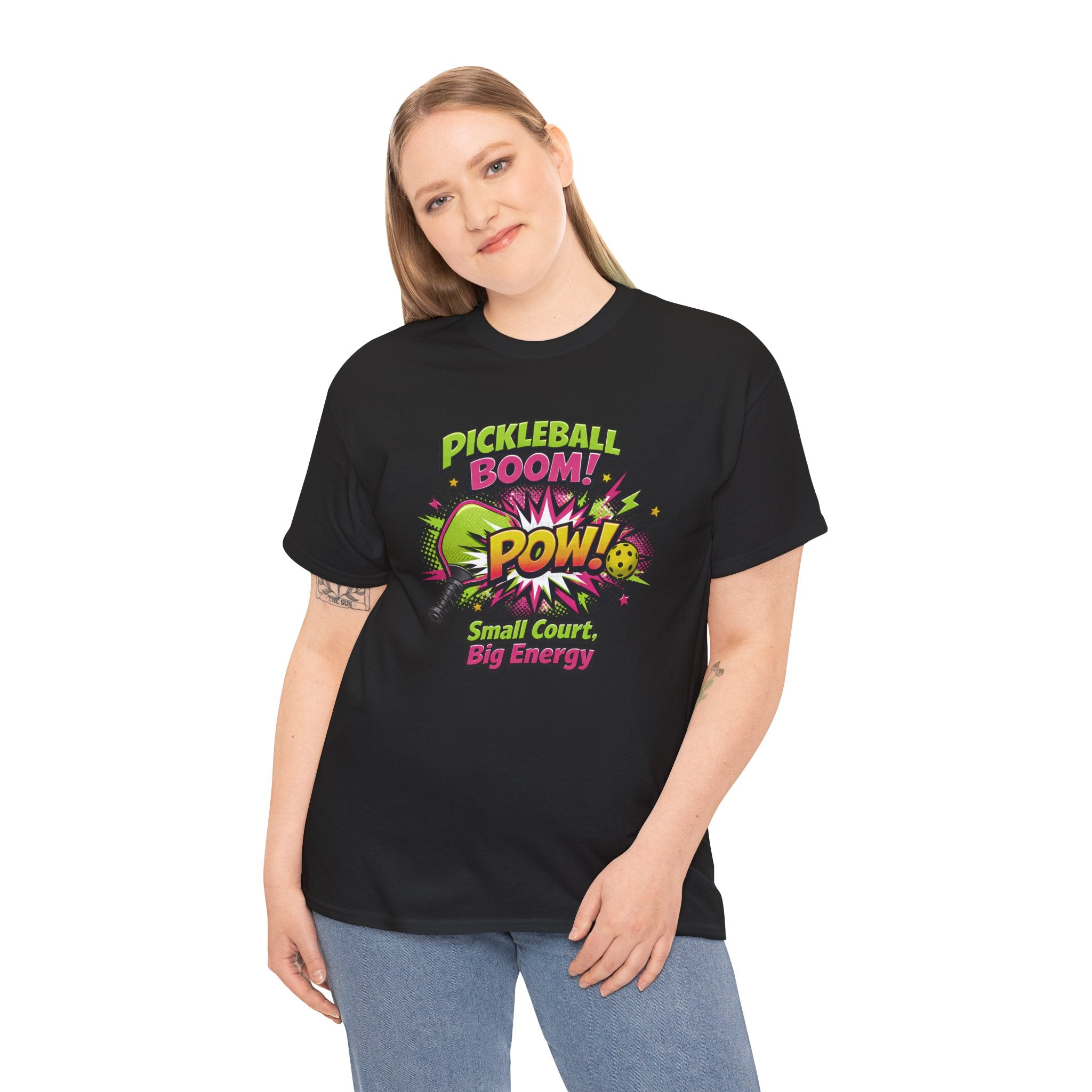 Pickleball Comic Style T‑Shirt  — "Small Court, Big Energy" Graphic Tee