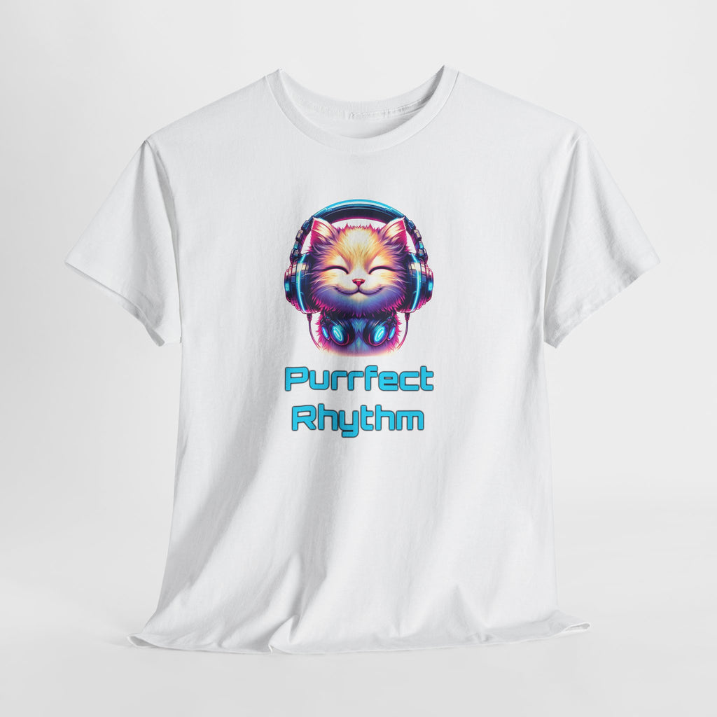 Purrfect Rhythm Tee — Cute Cat DJ Graphic T-Shirt