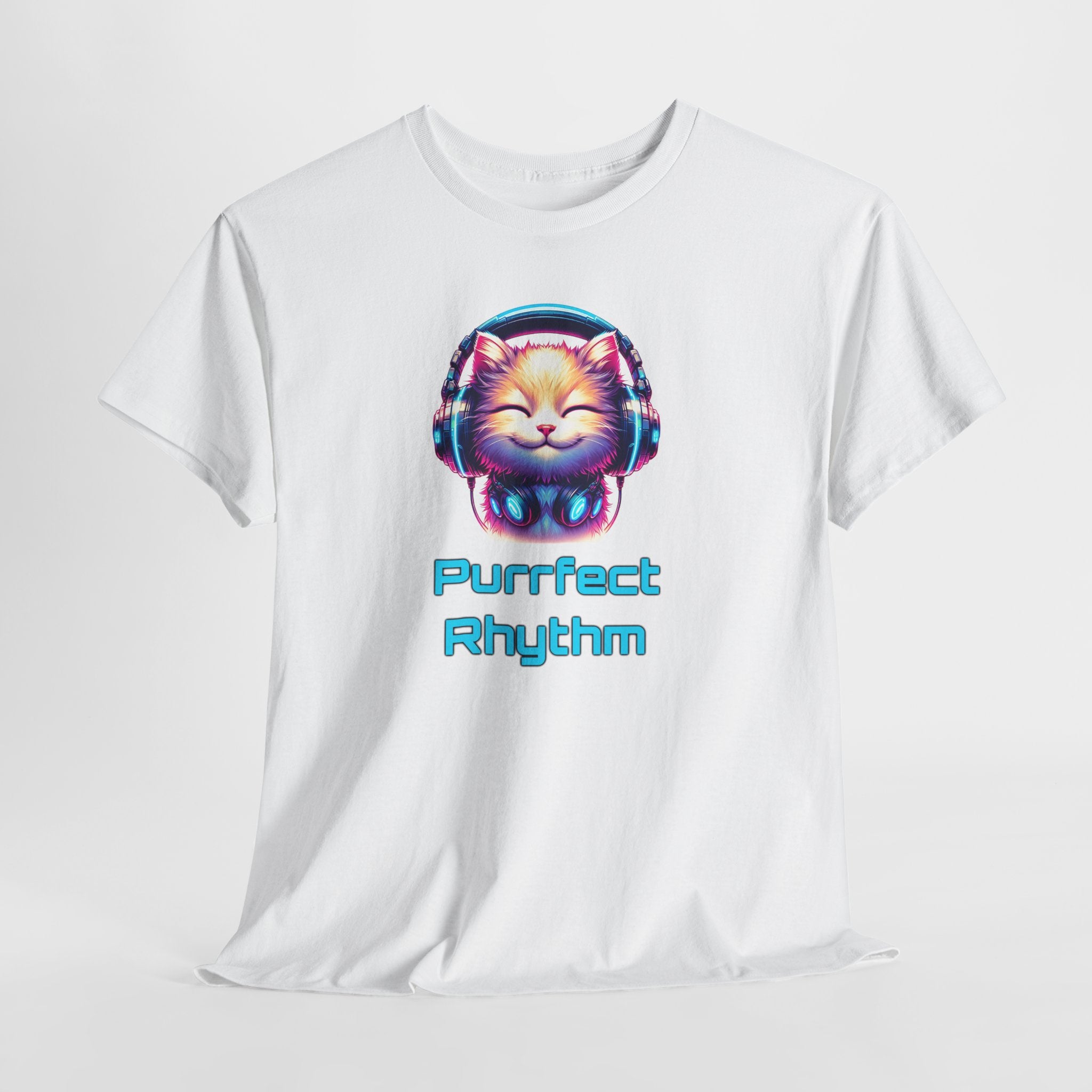 Purrfect Rhythm Tee — Cute Cat DJ Graphic T-Shirt
