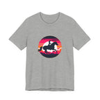 Woman Horse Riding Retro Sunset Tee