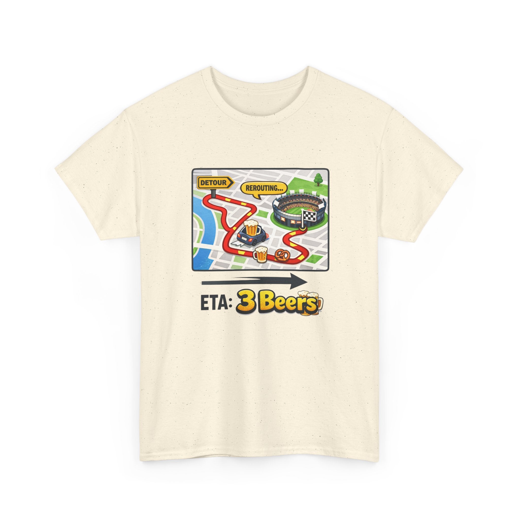 Beer Sports Trip T-Shirt — "ETA: 3 Beers" Funny Game Day Tee