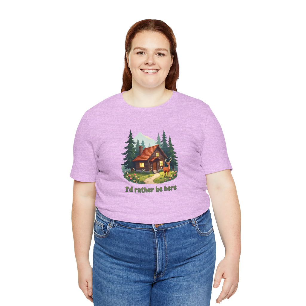 Cabin Escape T-Shirt — 'I'd Rather Be Here' Outdoors Tee
