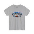 Gray t-shirt with sports-themed graphic and text 'our town our team' on a white background